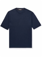 Loro Piana - Silk and Linen-Blend T-Shirt - Blue