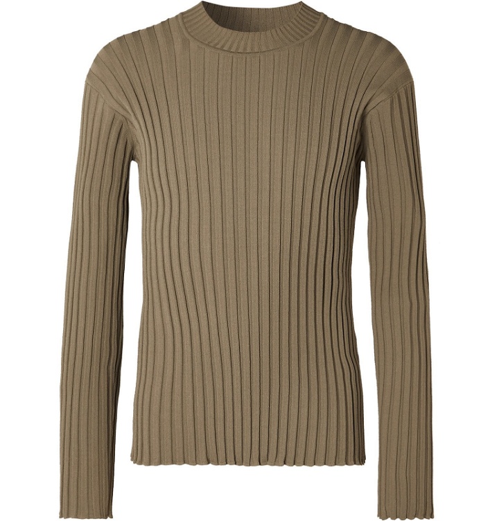 Photo: Deveaux - Ribbed-Knit Sweater - Green