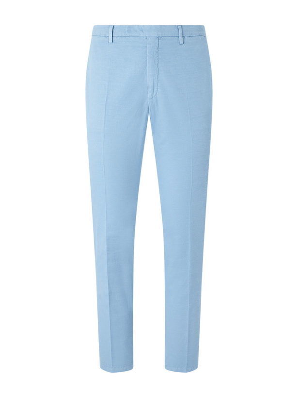 Photo: Boglioli - Straight-Leg Cotton-Blend Suit Trousers - Blue
