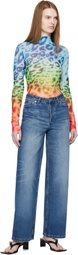 Casablanca Multicolor Long Sleeve Printed Mesh T-shirt