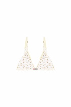 Diesel Cotton triangle bra with all-over floral print - Bras Womens in White