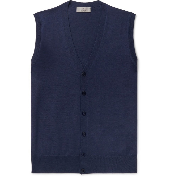 Photo: Canali - Merino Wool Sweater Vest - Navy