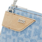 GCDS Women's Comma Notte Monogram Denim Bag in Light Blue