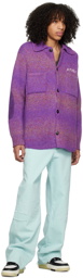 AMIRI Purple Space Dye Cardigan