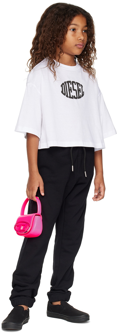 Diesel Kids White Printed T-Shirt