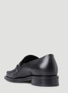 Square Toe Chain Loafers in Black