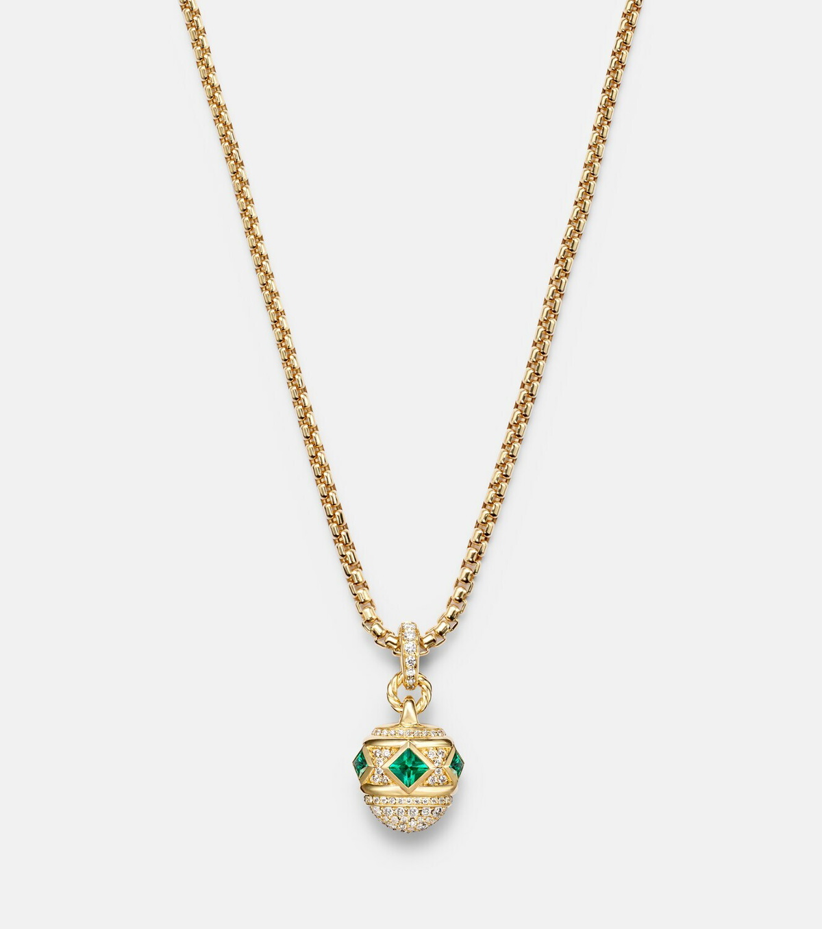 David Yurman Renaissance® 18kt gold necklace with emeralds and diamonds