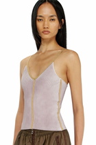 Diesel Rib-knit cami top with contrast bands - T-Shirts Womens in Violet