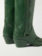 Enfants Riches Déprimés - Distressed Leather Cowboy Boots - Green
