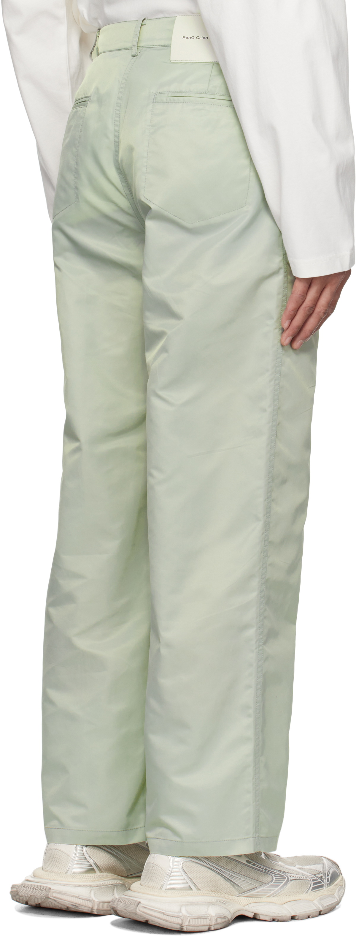 Feng Chen Wang Green Nylon Trousers