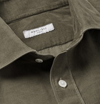 Boglioli - Slim-Fit Button-Down Collar Cotton-Corduroy Shirt - Men - Army green