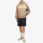 Gucci Men's GG Monogram Logo Hooded Jacket in Beige