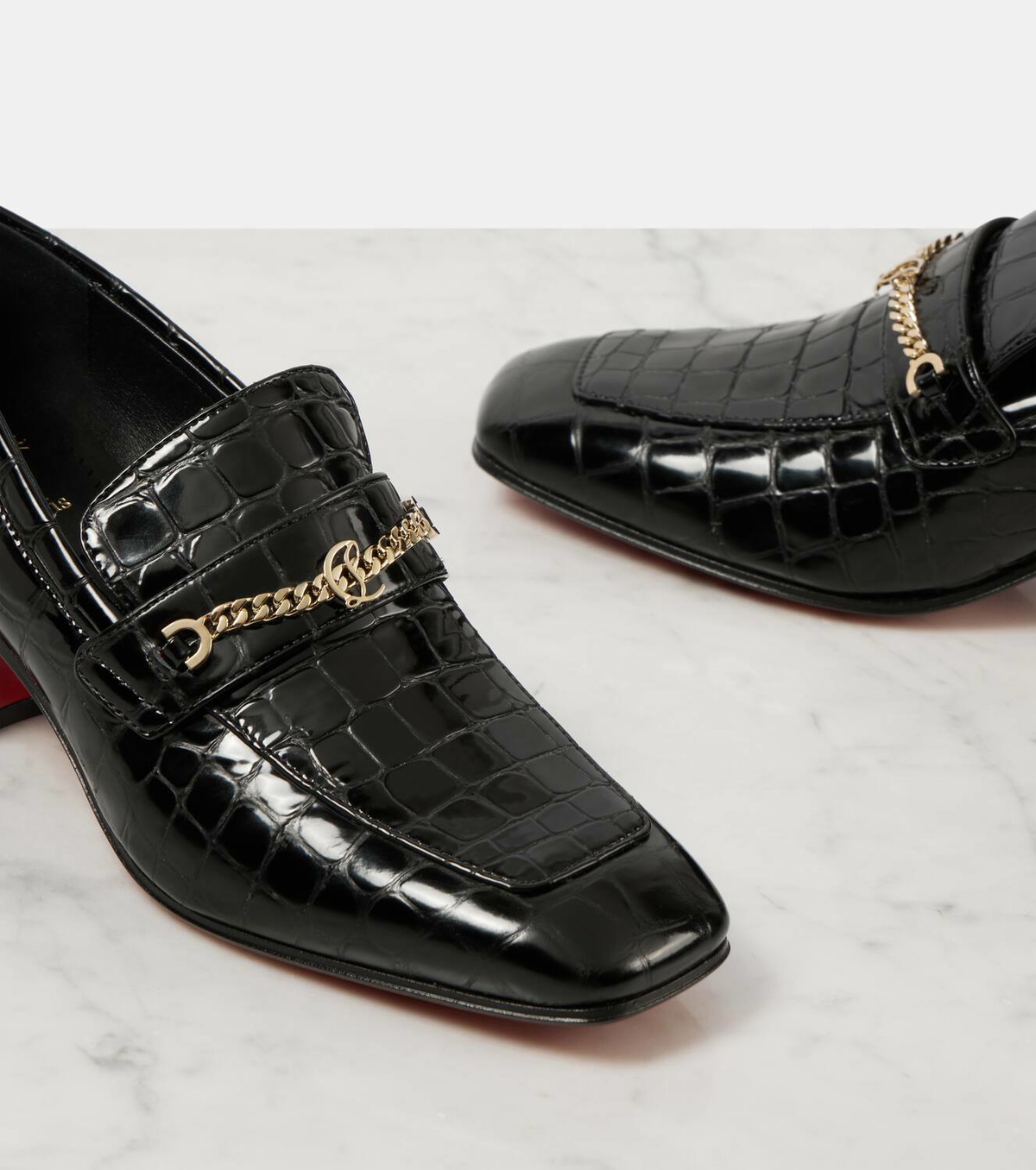 Christian Louboutin MJ Moc croc-effect leather loafers