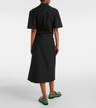 Loewe Gathered cotton poplin wrap dress