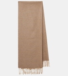 Balenciaga Houndstooth wool-blend shawl