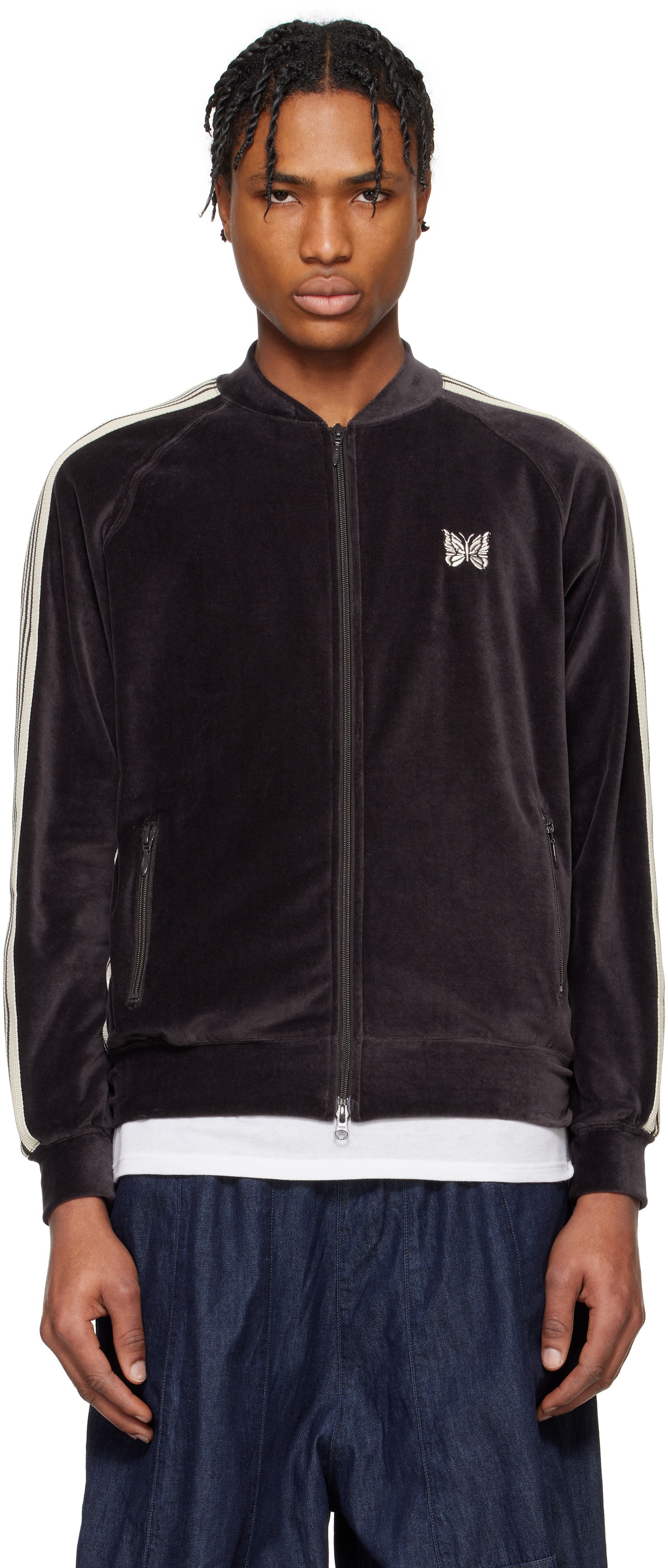 【希少】needles Rib Collar Jacket レオパード 黒 S 希少】needles Rib Collar Jacket レオパード 黒 S