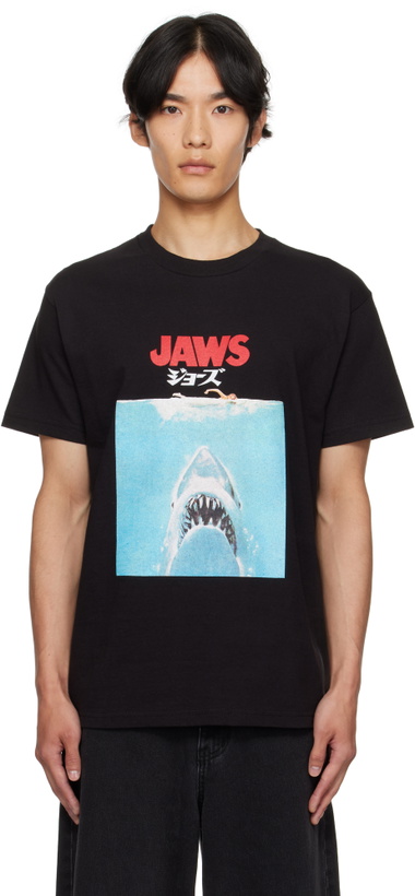 Photo: WACKO MARIA Black 'Jaws' Crew Neck T-shirt