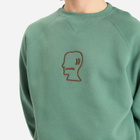 Brain Dead Men's Logo Head Raglan Crew Sweatshirt in Avocado