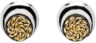 Marine Serre Silver & Gold Regenerated Buttons Moon Earrings