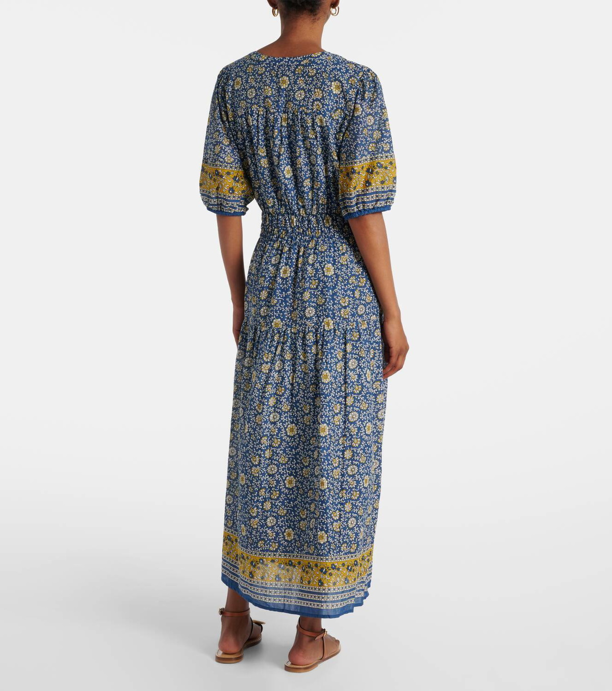 Velvet Natalia floral cotton maxi dress