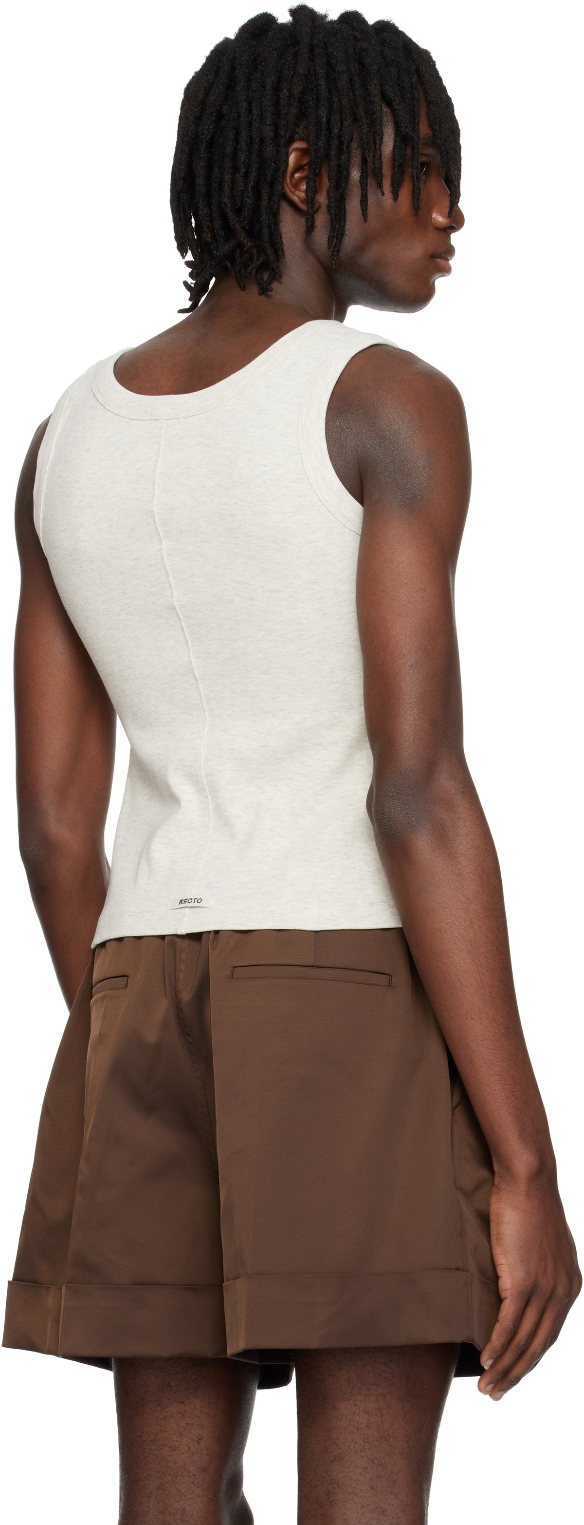 RECTO Gray Scoop Neck Jersey Tank Top