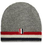 Thom Browne - Striped Shetland Wool Beanie - Gray