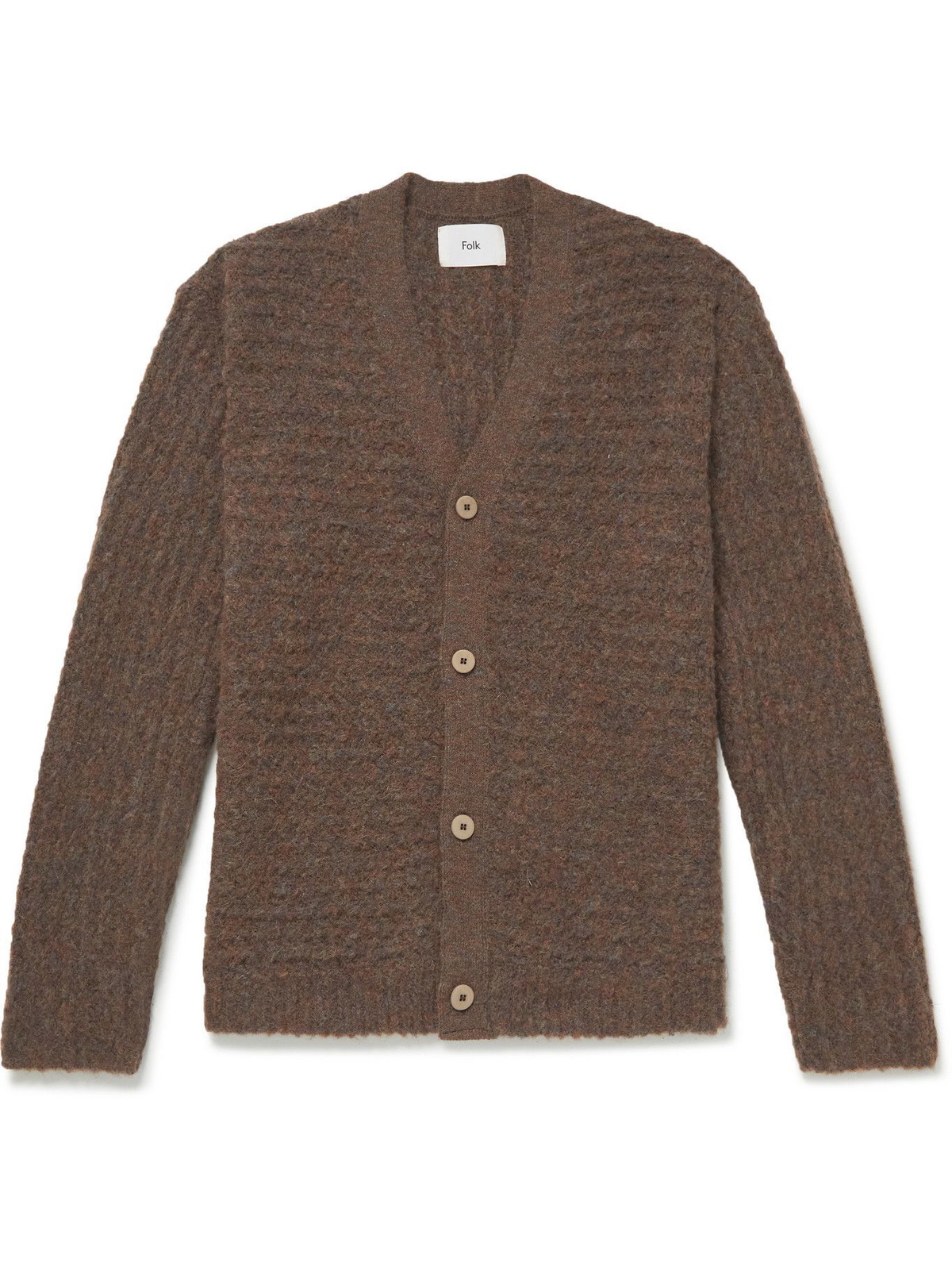 Folk - Signal Ribbed-Knit Cardigan - Brown Folk