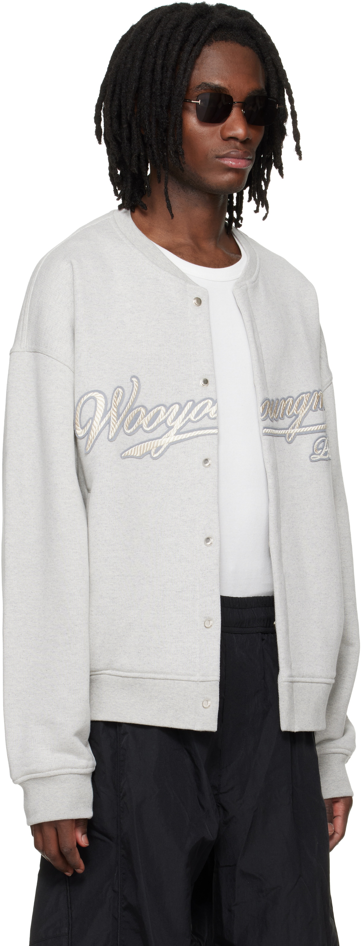 WOOYOUNGMI Gray Cardigan Sweatshirt