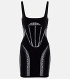 Wolford - x Mugler mesh and velvet dress