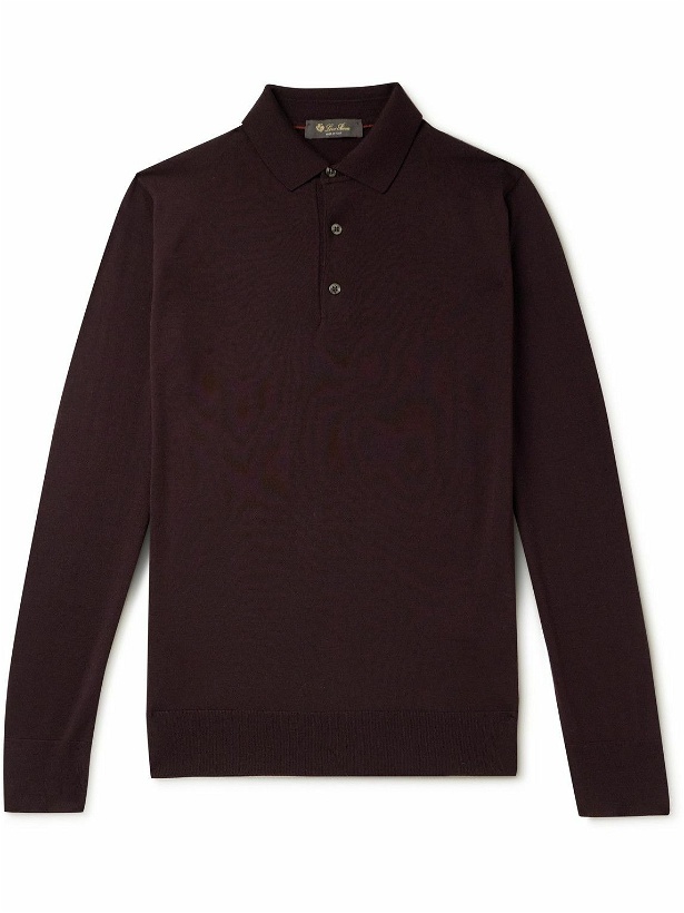 Photo: Loro Piana - Slim-Fit Wish Virgin Wool Polo Shirt - Burgundy