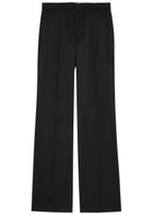 Chloe Flared-leg Wool Trousers Black