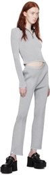 Pushbutton Silver Fitted Lounge Pants