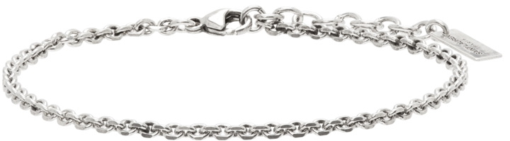 Photo: Saint Laurent Silver Chain Plaque Bracelet