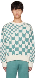 Rhude Blue & Off-White Racing Sweater
