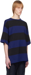 Dries Van Noten Black & Blue Striped T-Shirt