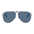 Dolce and Gabbana Gunmetal and Blue Slim Aviator Sunglasses