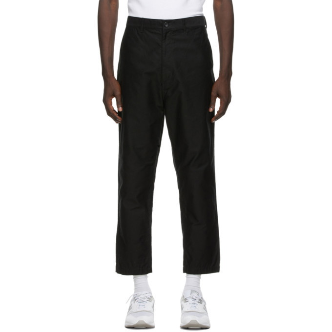 Photo: Comme des Garcons Homme Black Cotton Moleskin Trousers