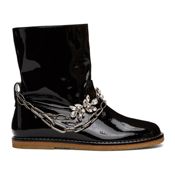 Photo: Loewe Black Patent Chain Boots