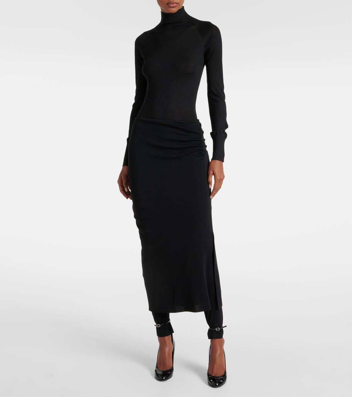 Alaïa Ruched wool-blend skirt pants