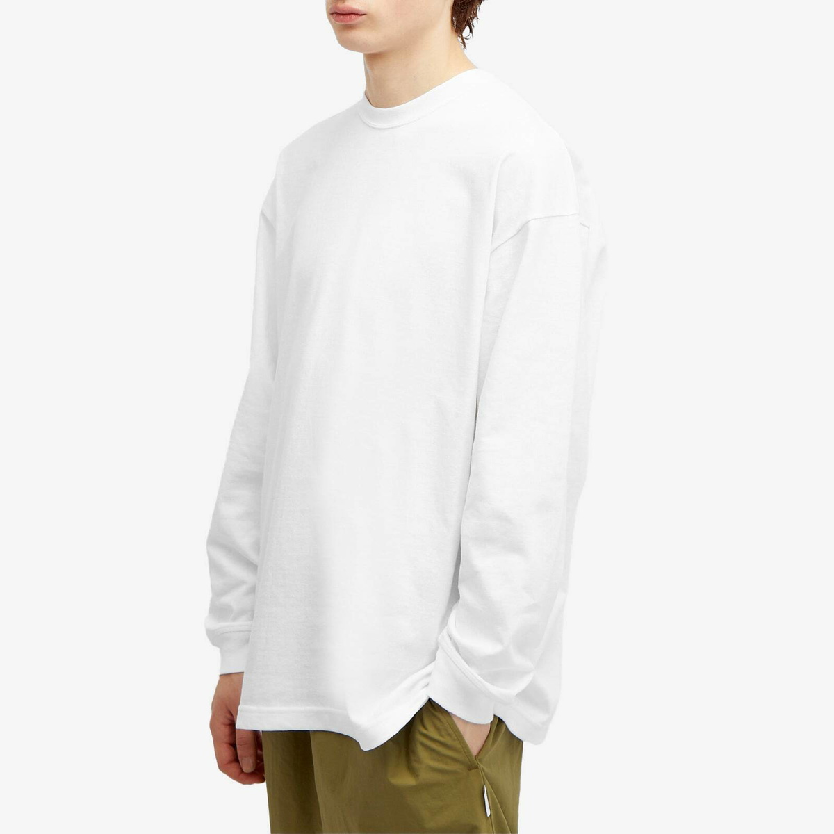 WTAPS ホワイト Tシャツ　Ｌ WTAPS Men's Identity Long Sleeve T-Shirt in White WTAPS