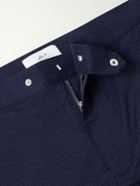 Mr P. - Straight-Leg Striped Seersucker Swim Shorts - Blue