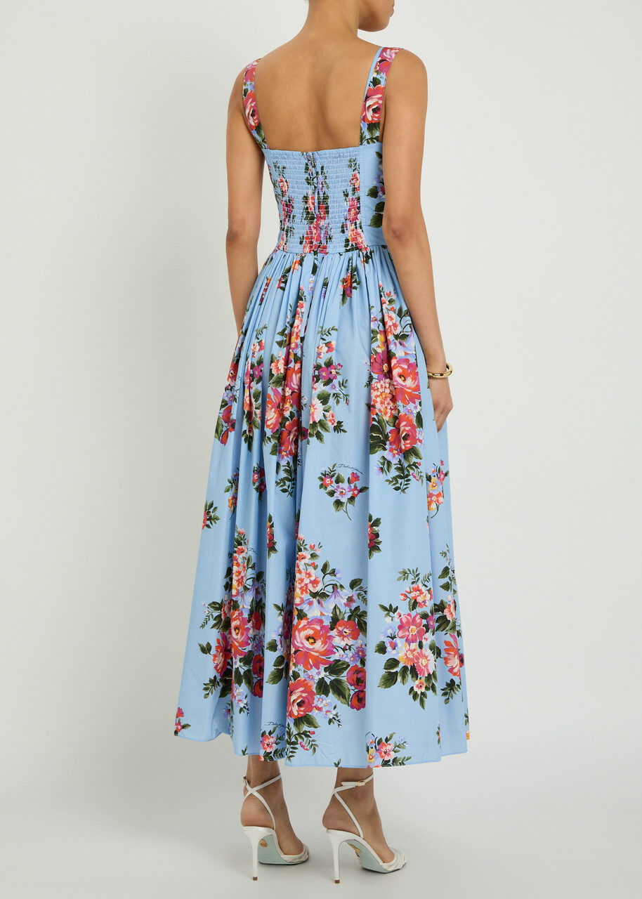 Dolce & Gabbana Floral-print Cotton-poplin Maxi Dress Multicoloured 1