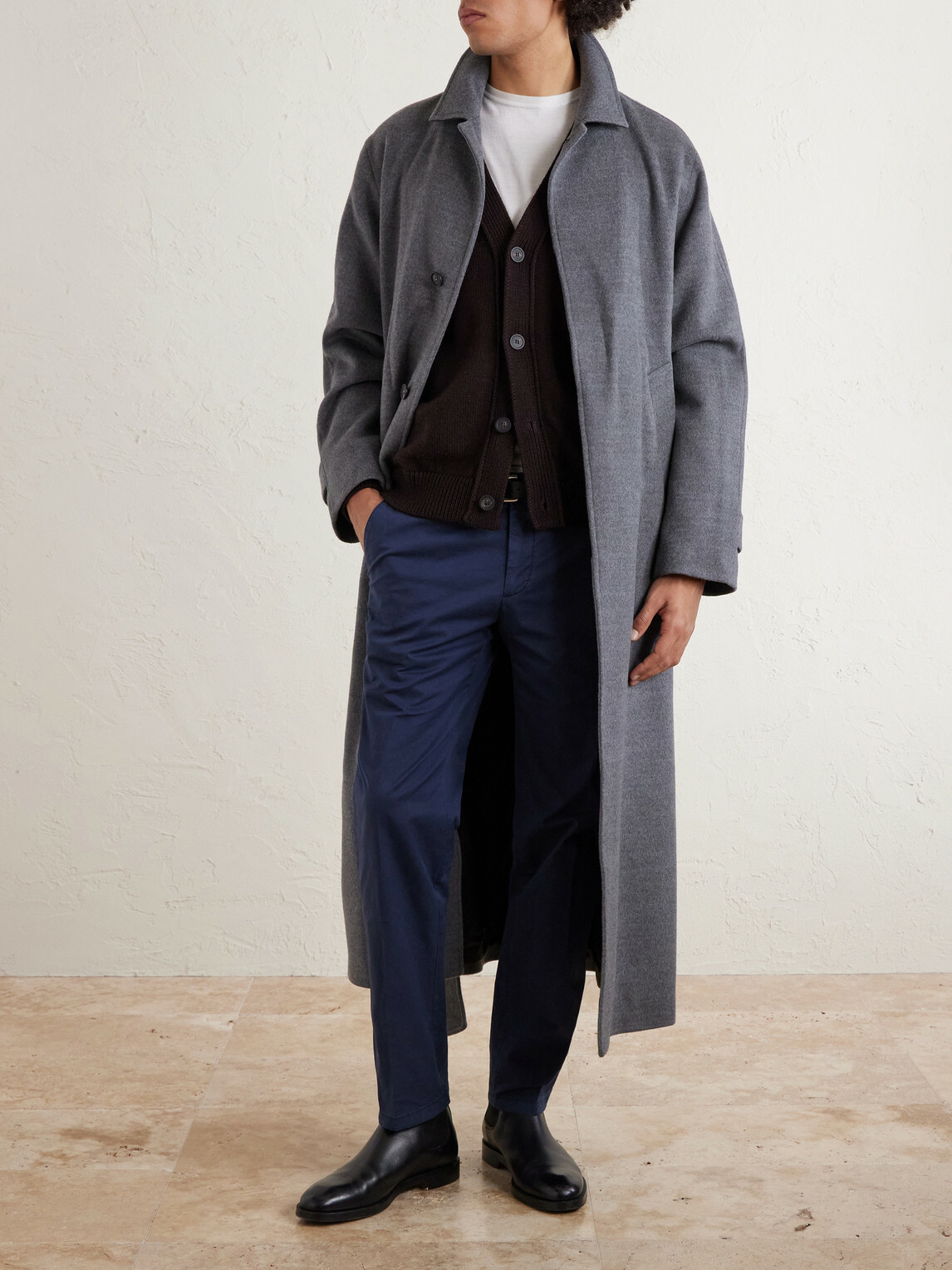 Boglioli - Tapered Cotton-Blend Trousers - Blue