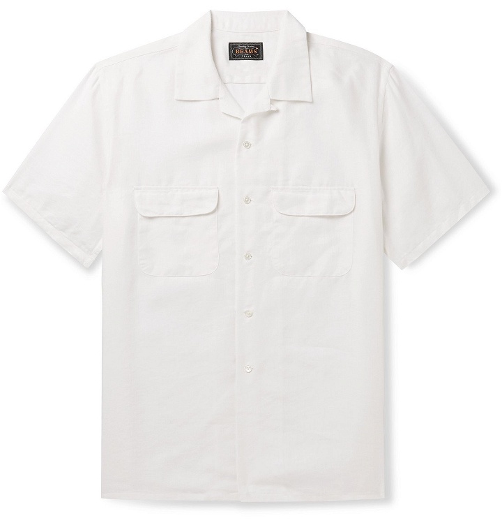 Photo: Beams Plus - Camp-Collar Linen-Blend Shirt - White