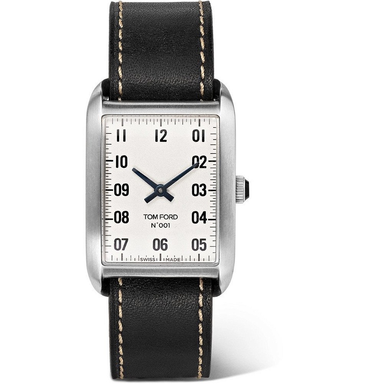 Photo: TOM FORD - 001 Stainless Steel and Leather Watch - Men - Black