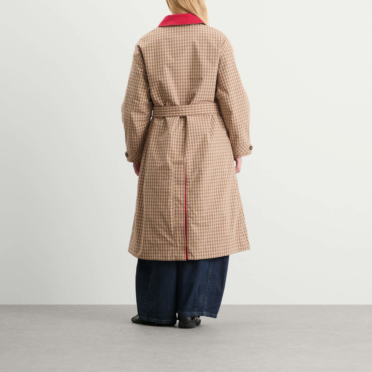 Damson Madder Women's Anja Reversible Honey Trench Coat in Tan