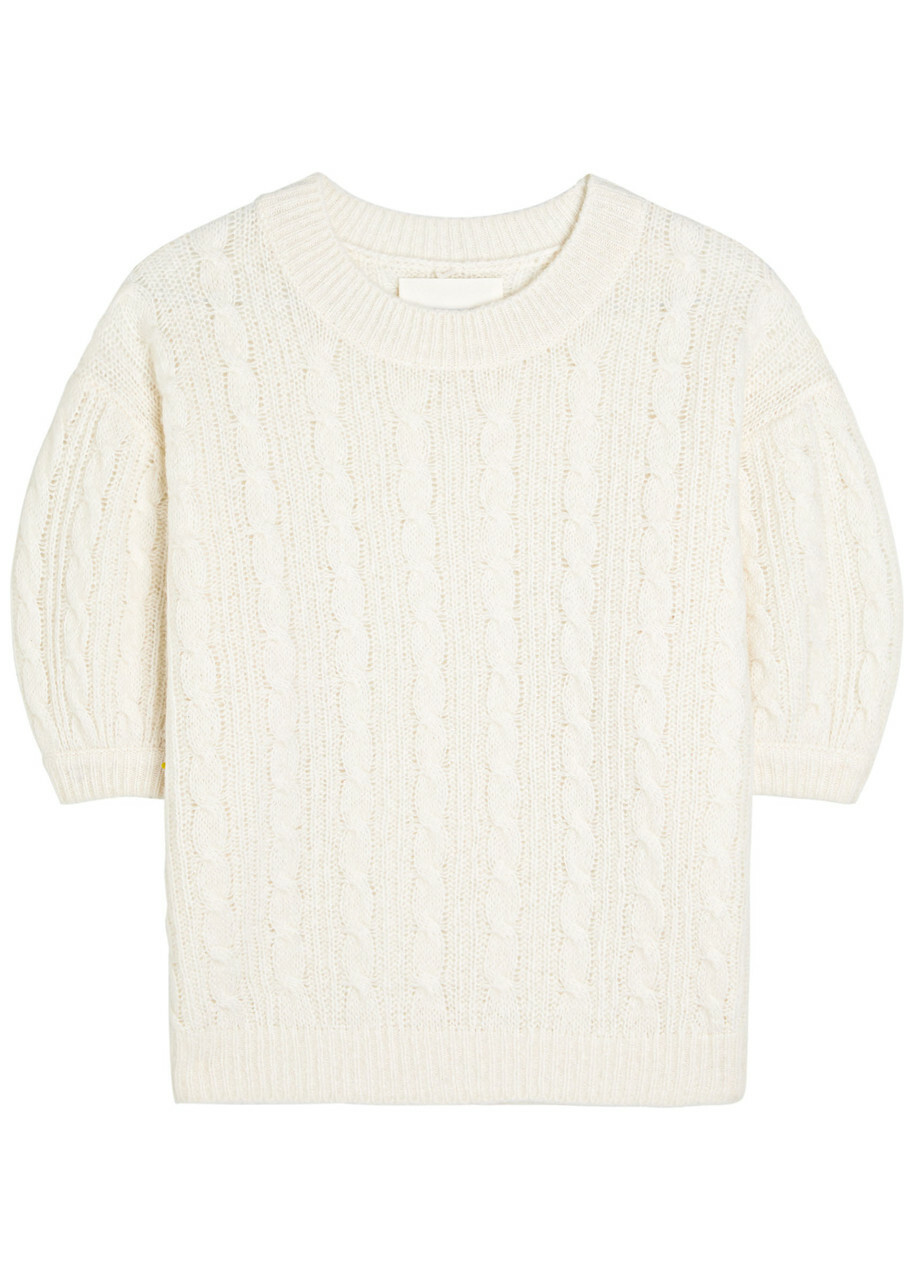 Lisa Yang Kenzie Cable-knit Cashmere and Silk-blend top Cream