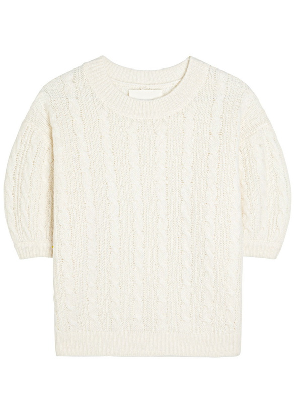Photo: Lisa Yang Kenzie Cable-knit Cashmere and Silk-blend top Cream