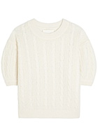 Lisa Yang Kenzie Cable-knit Cashmere and Silk-blend top Cream