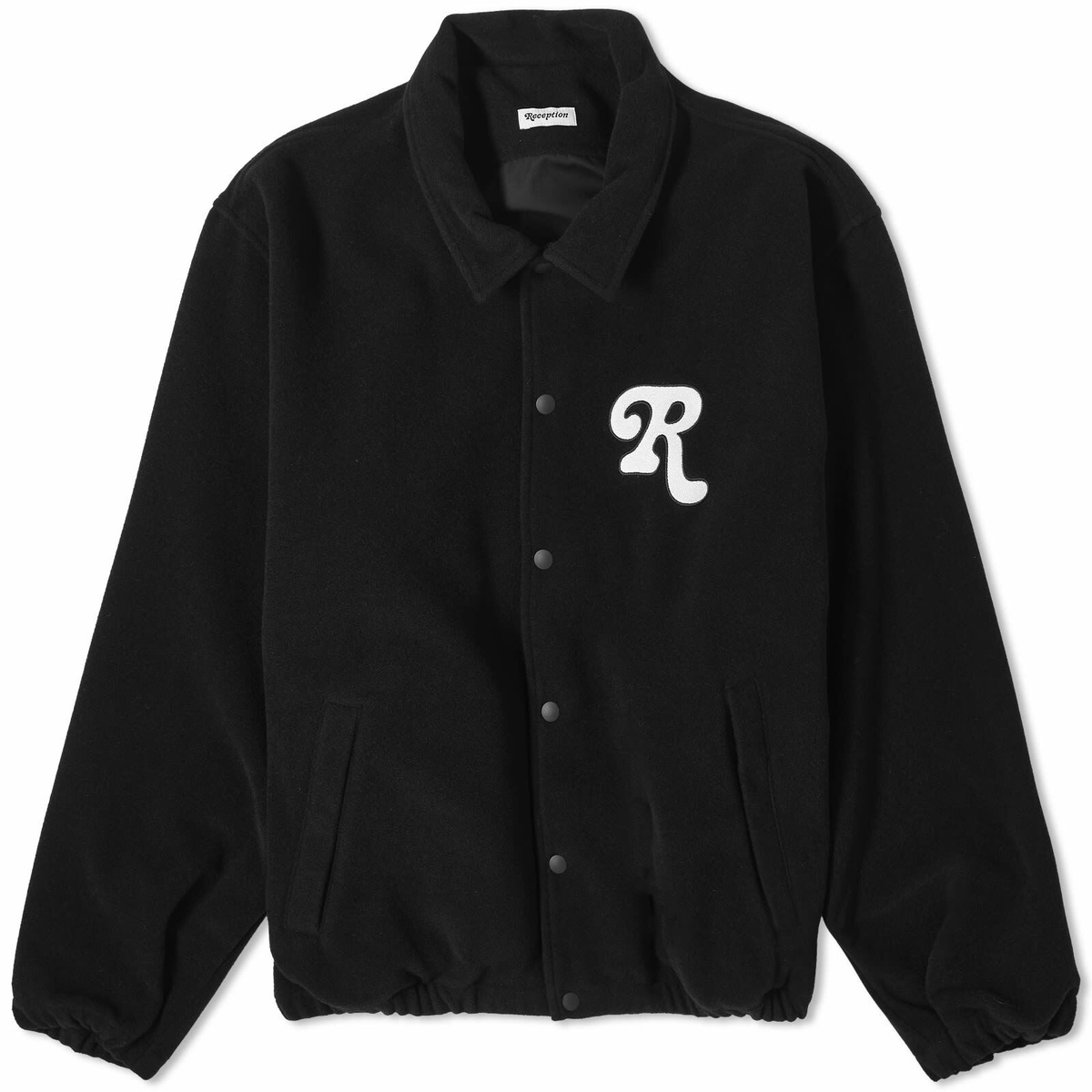 Reception Men's Wool Mix Coach Jacket in Black Reception